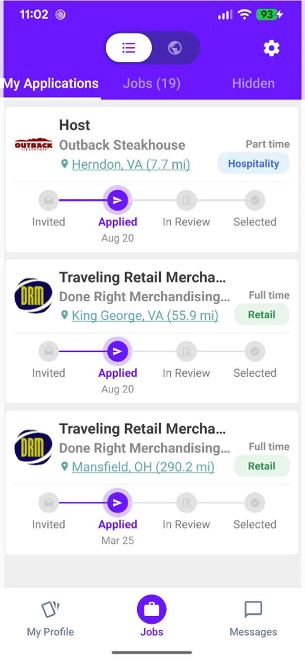 Application tracking in the Capango app
